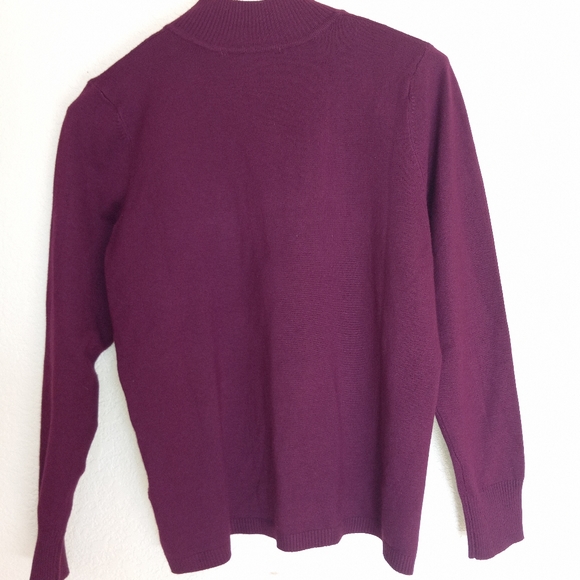 Women's Allison Daley petite medium wine color sweater NWOT vicose/nylon - Picture 2 of 6
